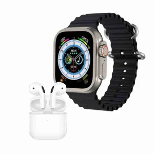 Smartwatch Reloj inteligente Klack Ultra con auriculares P5 Negro inalámbricos y 2 correas